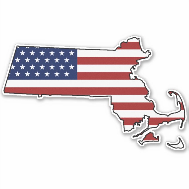 Adesivo American Flag Massachusetts (Frente)