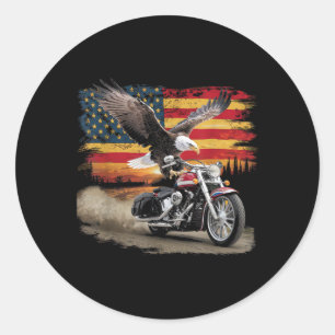 Adesivo American Flag Motorcycle Tshirt USA Flag Biker Ret
