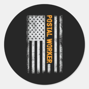 Adesivo American Flag Postal Worker Funny Quote Graphic Wo