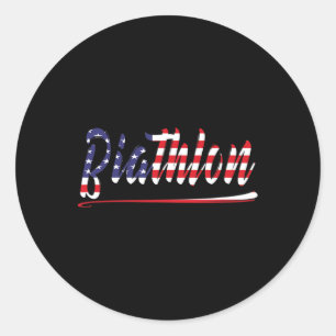 Adesivo American Flag Ski Biathlon Fan Graphic Art Us