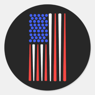 Adesivo American Flag Snooker Billiard Player Billiard Bil
