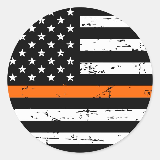 Adesivo American Flag Thin Orange Line (Frente)