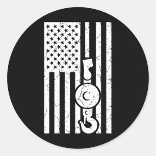 Adesivo AMERICAN FLAG US FLAG Crane Operator Towing