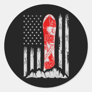 Adesivo American Flag Vintage Legal Snowboard Sno