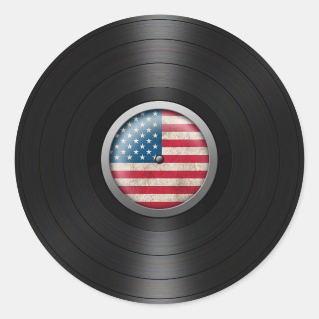 Adesivo American Flag Vinyl Record Graphic (Frente)