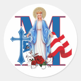 ADESIVO AMERICAN FLAG VIRGIN MARY RELIGIOSOS ROSAS