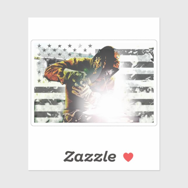 Adesivo American Flag Welder (Folha)