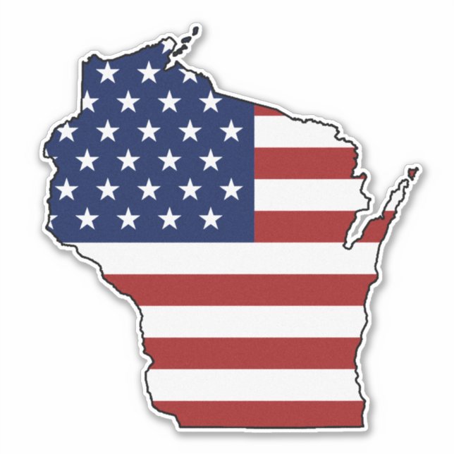 Adesivo American Flag Wisconsin (Frente)