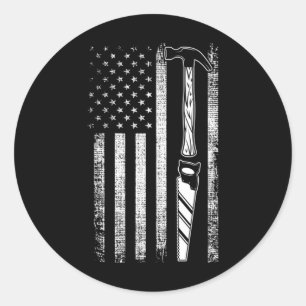 Adesivo American Flag Woodworker USA Carpenter