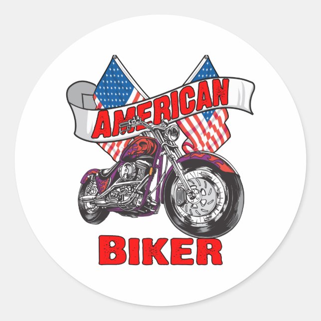 Adesivo American Flags Biker (Frente)