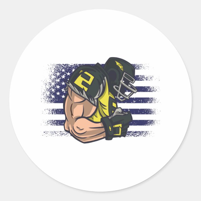 Adesivo American Football Fan Jersey Shirt USA Flag (Frente)