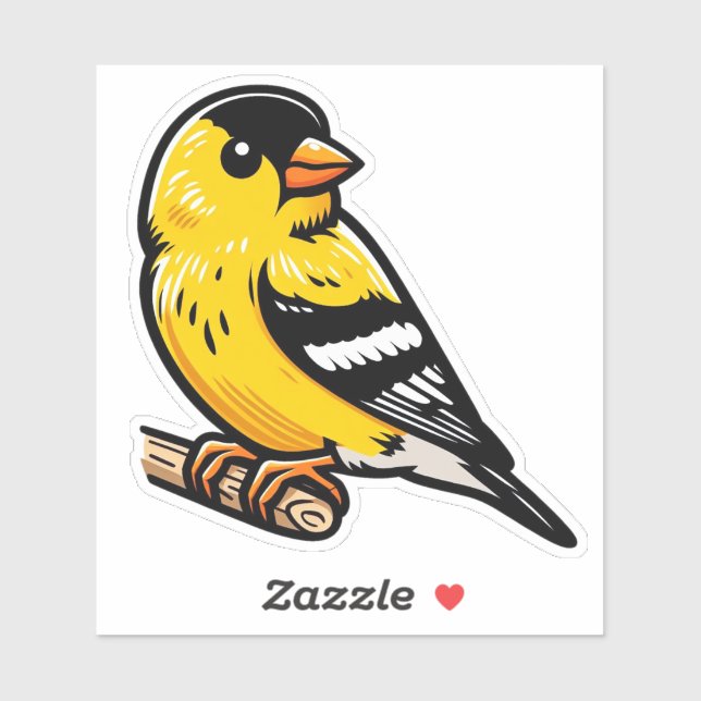 Adesivo American Goldfinch bird Custom-Cut Vinyl Sticker (Folha)
