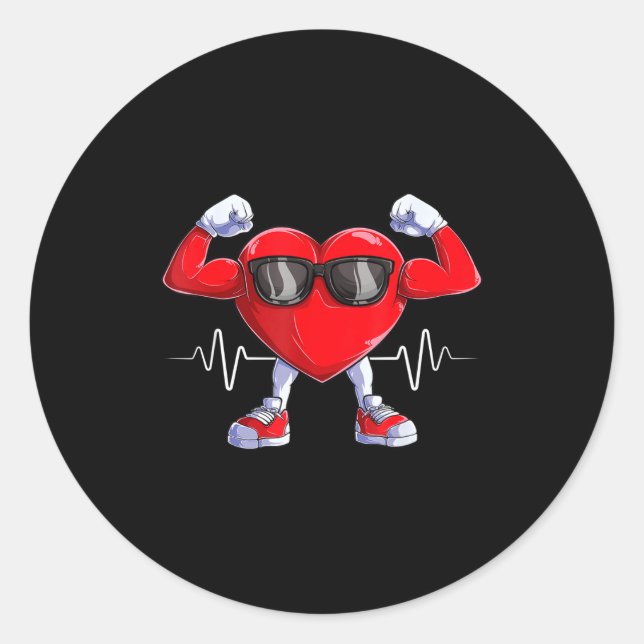 Adesivo American Heart Disease Awareness Heart Month Heart (Frente)