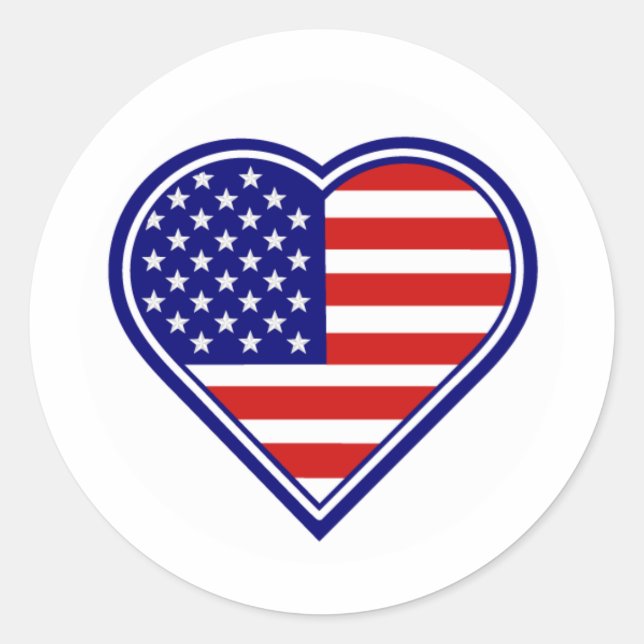 Adesivo American Heart Shape USA Flag Sticker (Frente)