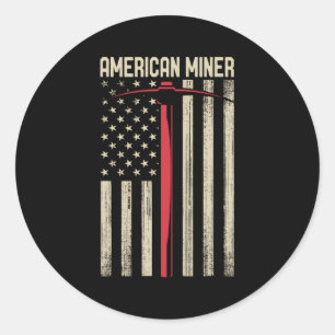 Adesivo American Miner Usa Flag Para Um Mineiro De Carvão
