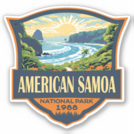 Adesivo American Samoa National Park Illustration Retro