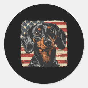 Adesivo American Star Strips 4 De Julho Cão-De-Dachshund