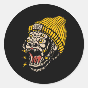 Adesivo American Traditional Tattoo Gorilla Alternativo Ol
