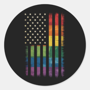 Adesivo American USA Flag Rainbow Prid Gay LGBTQ