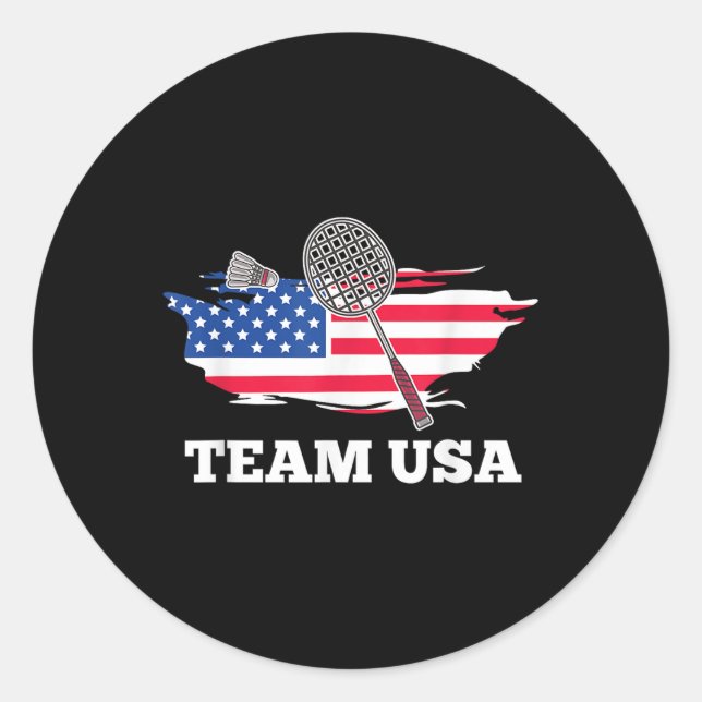 Adesivo American Usa Team Shuttle Racket Badminton Player  (Frente)