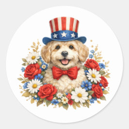 Adesivo Americana Puppy Illustration
