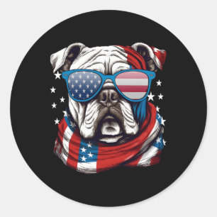 Adesivo Americano Buldogue Patriótico 4º De Julho Amantes