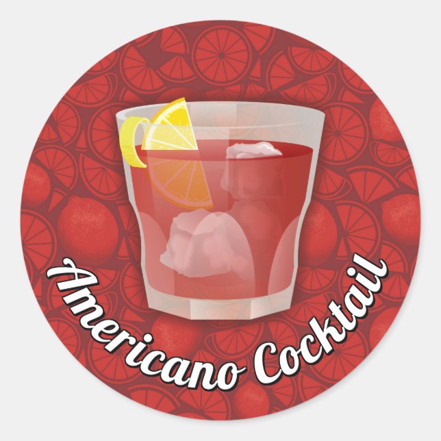 Adesivo Americano Cocktail Classker Round Sticker (Frente)