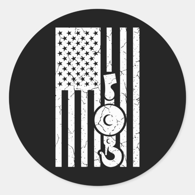 Adesivo AMERICANO FLAG US FLAG Crane Operador que Trava Ca (Frente)
