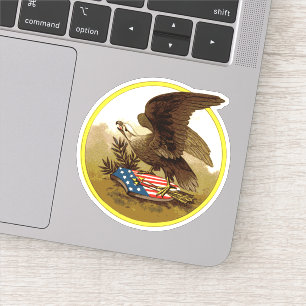 Adesivo Americano patriótico Eagle do vintage e protetor