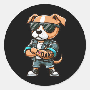 Adesivo Americano Staffordshire Terrier I Love Pai Funny D