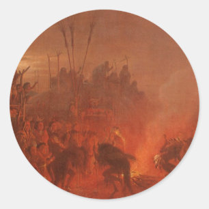 Adesivo Americanos nativos do vintage, dança do búfalo p