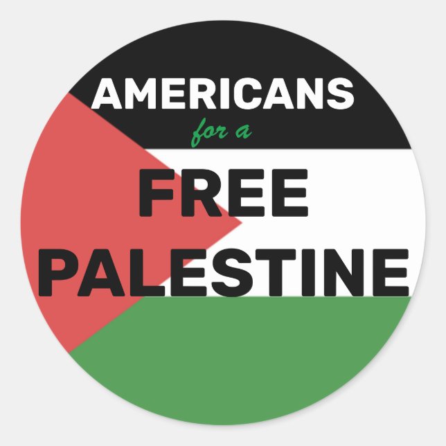 ADESIVO AMERICANOS POR UM PAVILHÃO GRATUITO PALESTINA VERM (Frente)