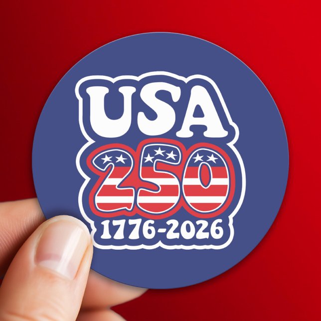 Adesivo America's 250th Birthday - Groovy USA 250 (USA 250 - America's 250th Celebration 1776-2026)