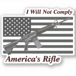 Adesivo Américas Rifle USA Flag I Não Cumprirá