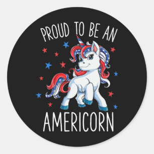 Adesivo Americorn Unicorn 4 De Julho Mostra Meninas Merico