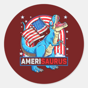 Adesivo Amerisauro T rex Boys Meninas Dinossauro Patriótic