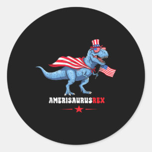 Adesivo Amerisaurusrex 4 de julho Bandeira Americana T-rex