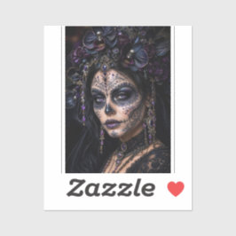 Adesivo Amethyst Orchid Calavera – Gothic Sugar Skull
