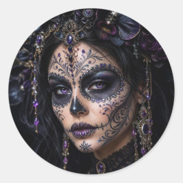 Adesivo Amethyst Orchid Calavera – Gothic Sugar Skull