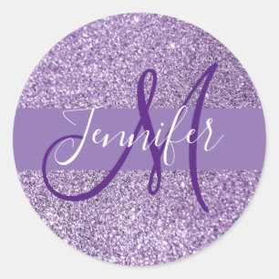 Adesivo Ametist Glitter Photo Name e Initial