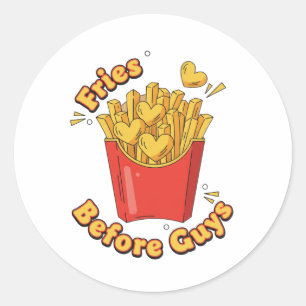 Adesivo Amigas Antes de Caras Galentine Batata Frita Comid