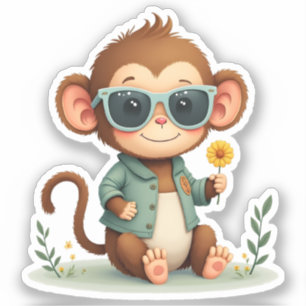 Adesivo Amigo Macaco Doce   Gentle Kawaii Animal