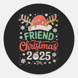 Adesivo Amigo Natal 2025 Papai Noel Rena Luzes de Natal