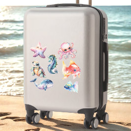 Adesivo Amigos Aquáticos de Aquarela