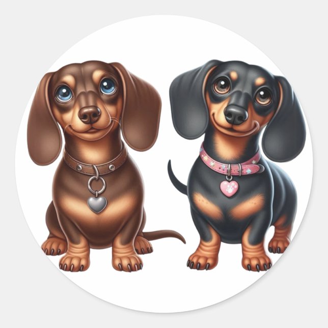 Adesivo Amigos bonitos de dachshund (Frente)
