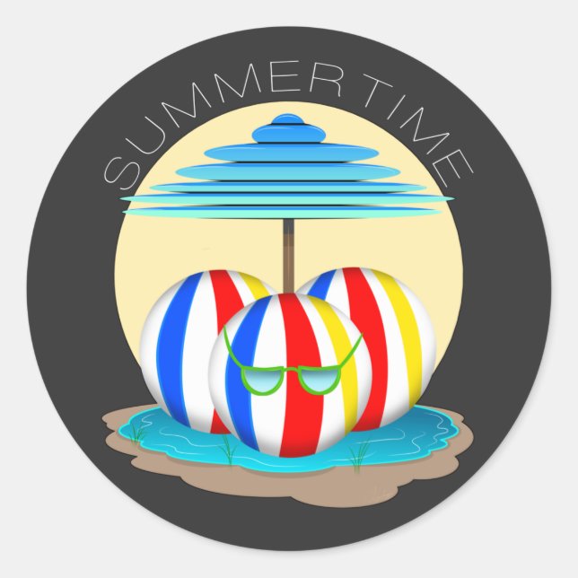 Adesivo Amigos da Praia Bebam o Calor: Sol fora, Fins Fora (Frente)