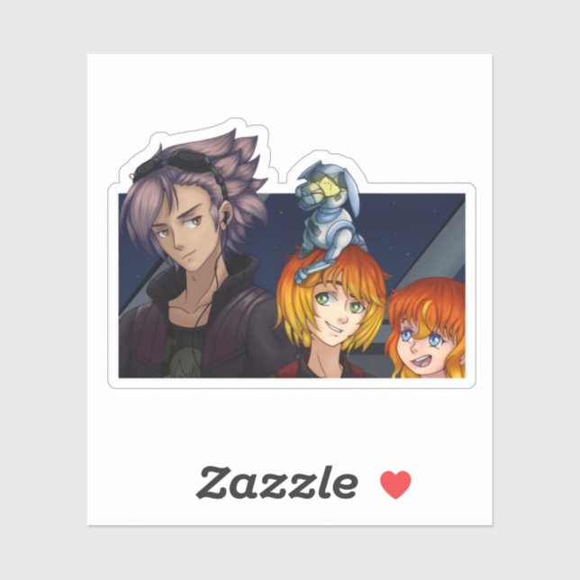 Adesivo Amigos de Animação do Sci Fi (Folha)