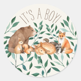 Adesivo Amigos de animais florestais É um menino