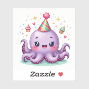 Adesivo Amigos de Festa – Celebração do Polvo Kawaii