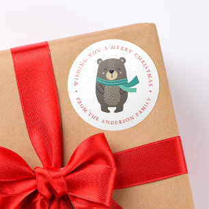 Adesivo Amigos do inverno   Feriado de Urso